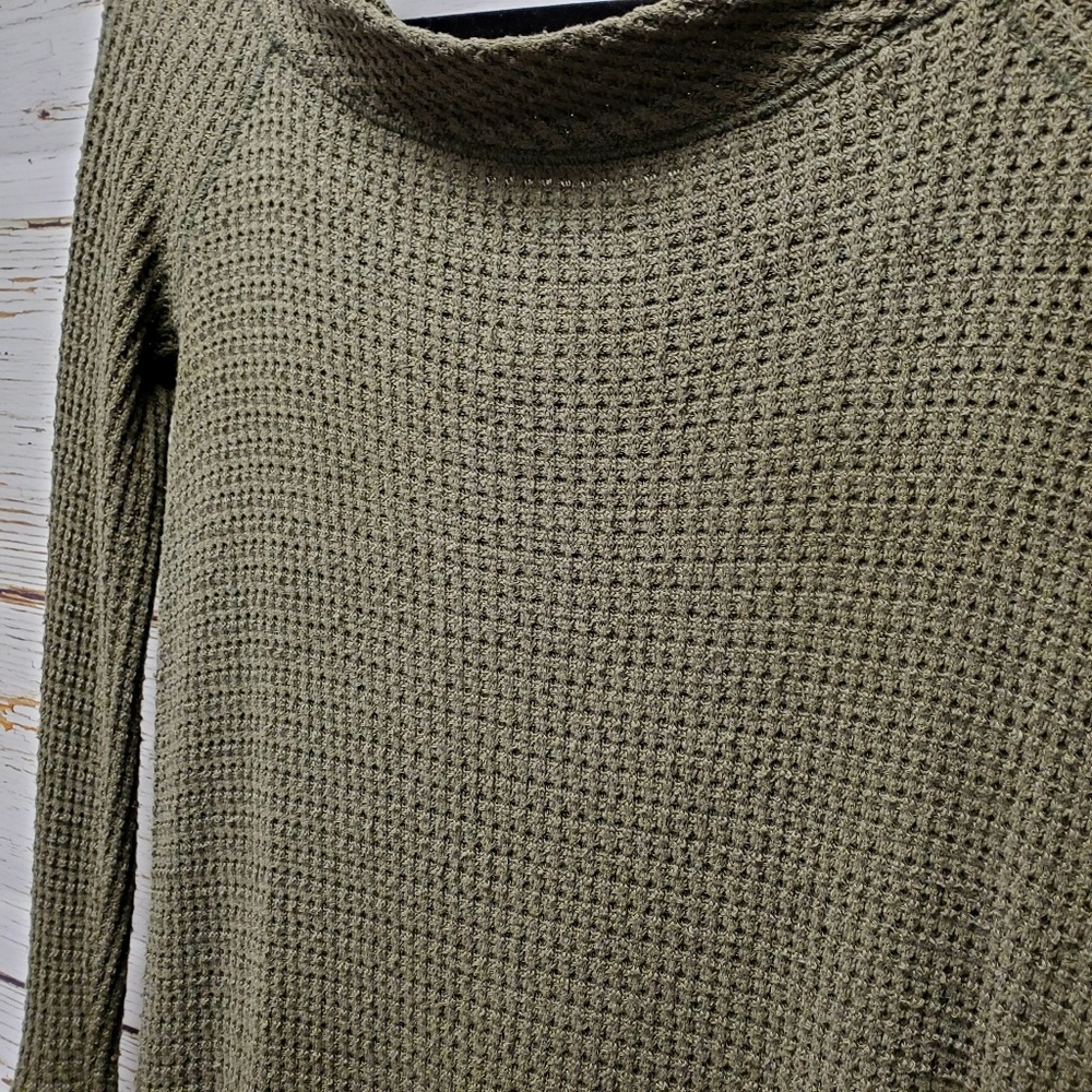 We The Free Green Waffle Knit Top - Picture 3 of 5